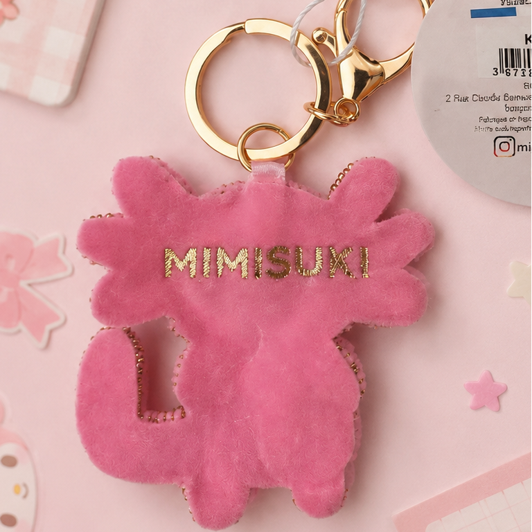 Axolotl Kawaii taskevedhæng - broderede perler