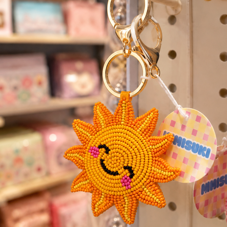 Porte-clés bijou de sac Soleil Perles Brodées