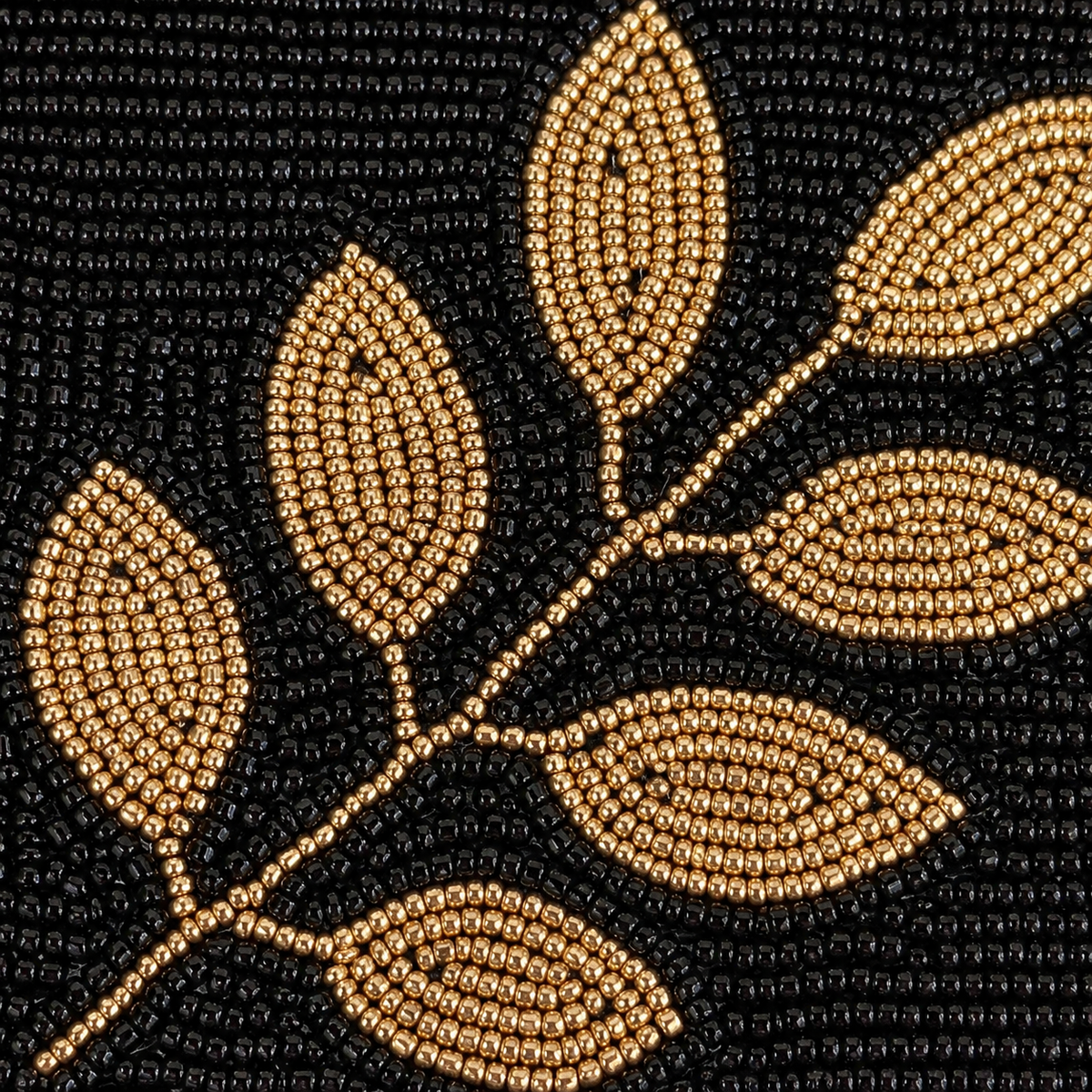 Portamonete Foglia d'Oro - Pochette di perline