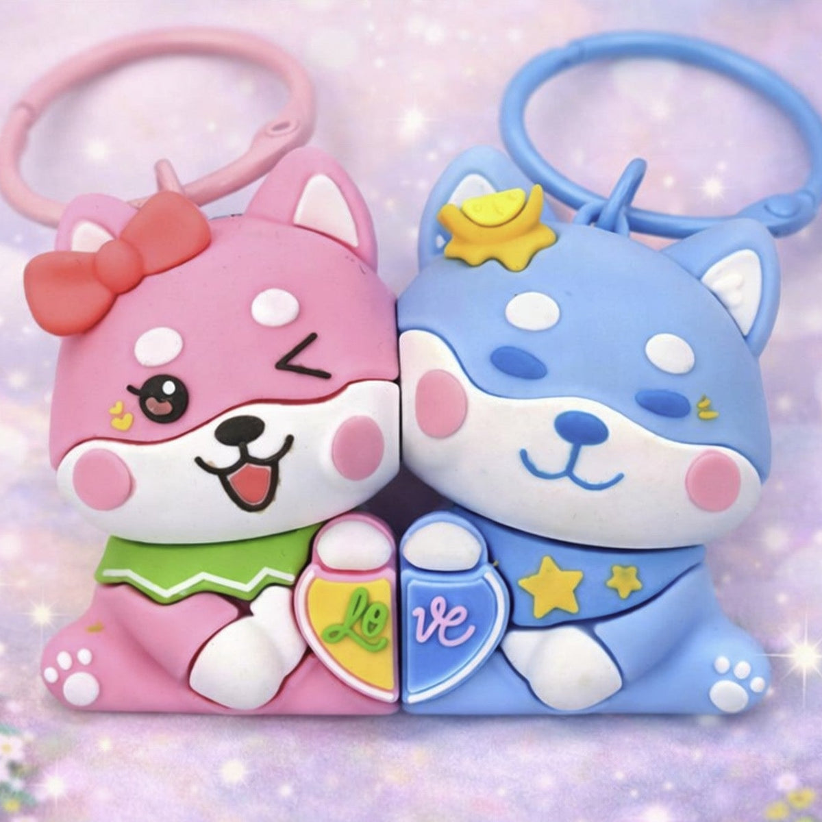 Magnetische Shiba Inu duo-sleutelhanger – Om te delen
