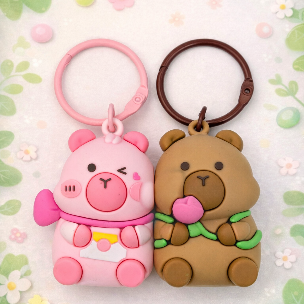 Porte-clés duo Capybaras Oursons aimantés – À partager