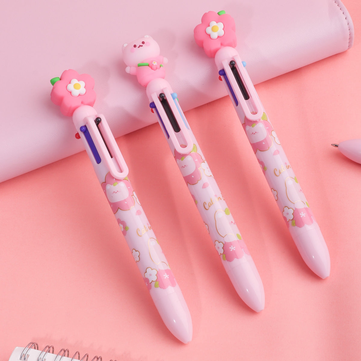 Penna Sakura Cat 6 colori Kawaii