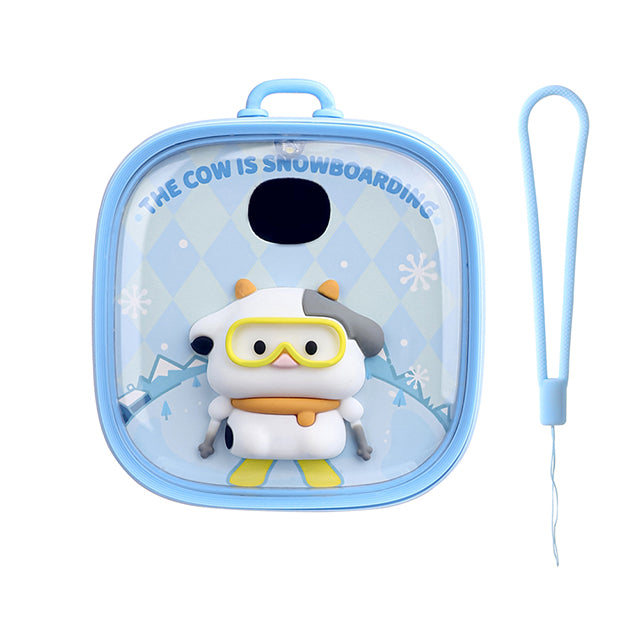 Kawaii USB Hand Warmer, Skiing Cow, Ideal for Winter and as a Christmas Gift