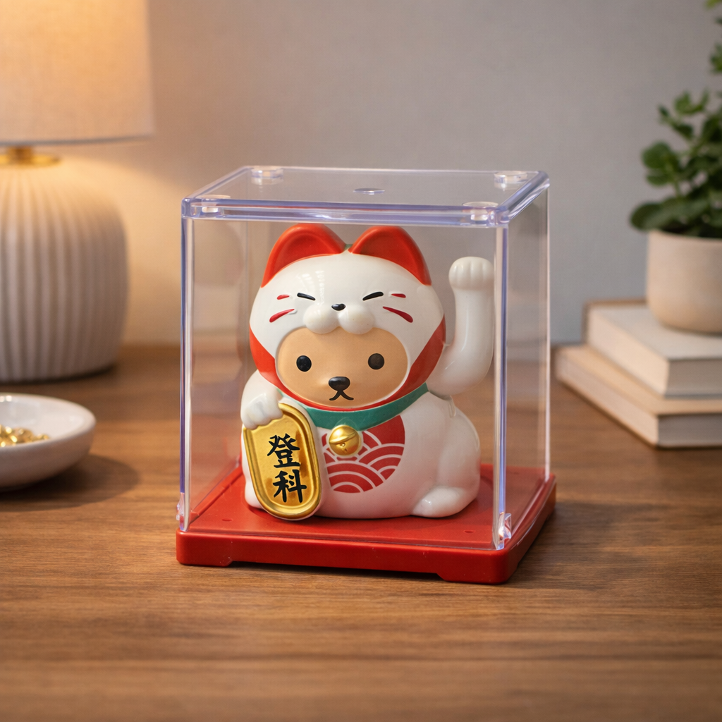 Lucky Cat Kawaii Rood Verkleed - Zonne-energie
