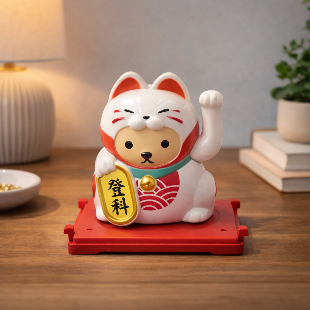 Lucky Cat Kawaii Rood Verkleed - Zonne-energie
