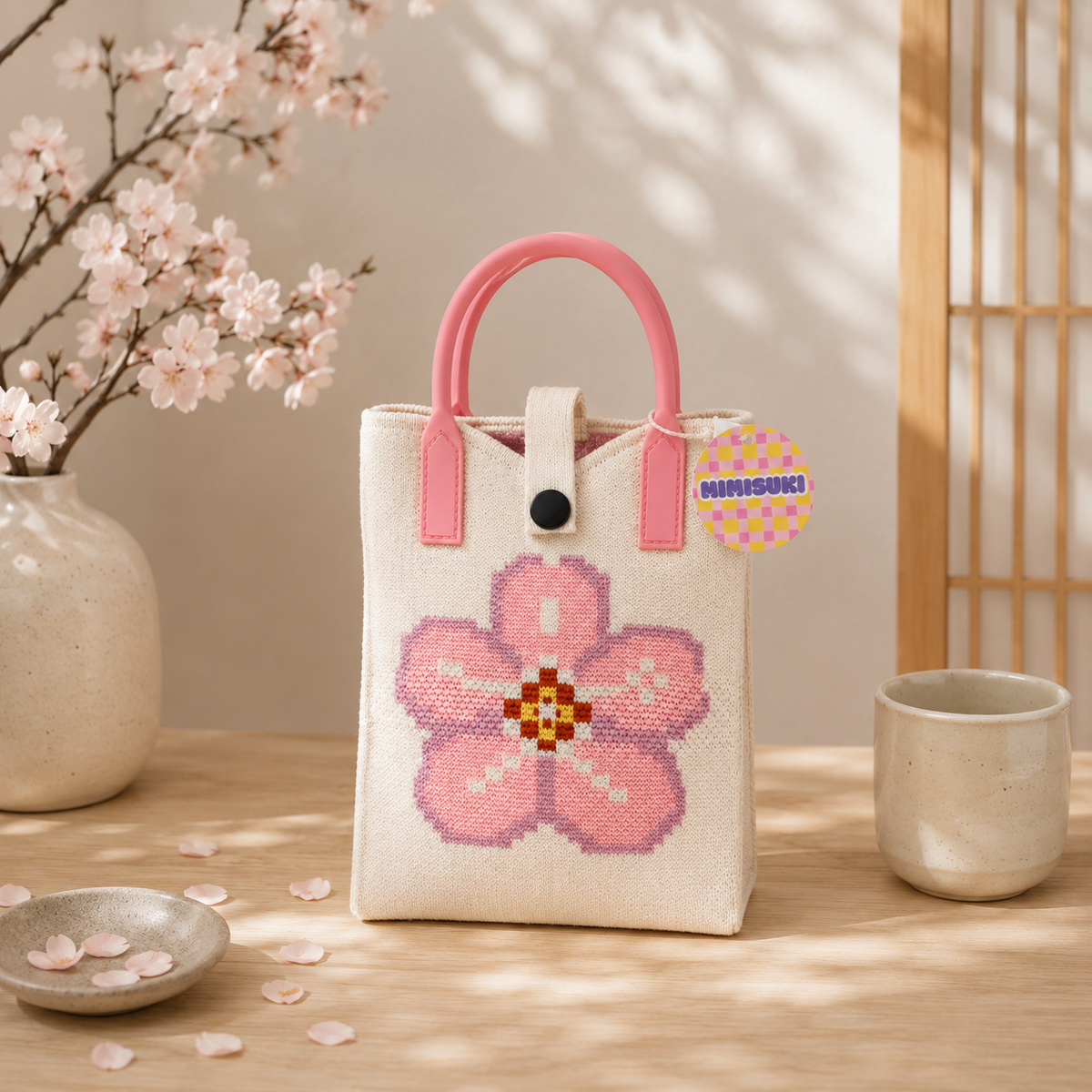 Pixie Bag Fleur de Sakura - Piccola borsa coreana per cellulare