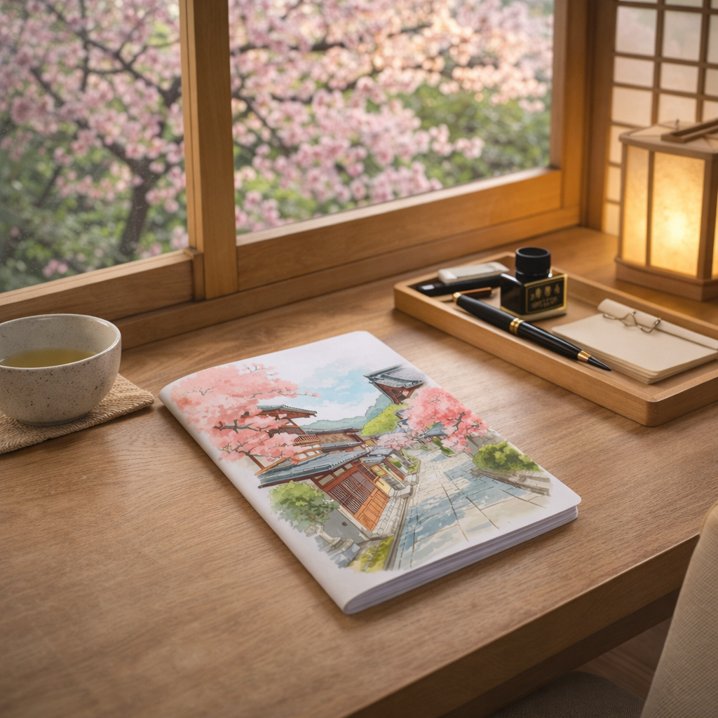 A5-notesbog Sakura-allé