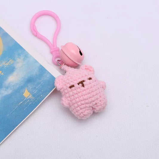 Nyckelring med Kawaii-nallebjörn i amigurumi
