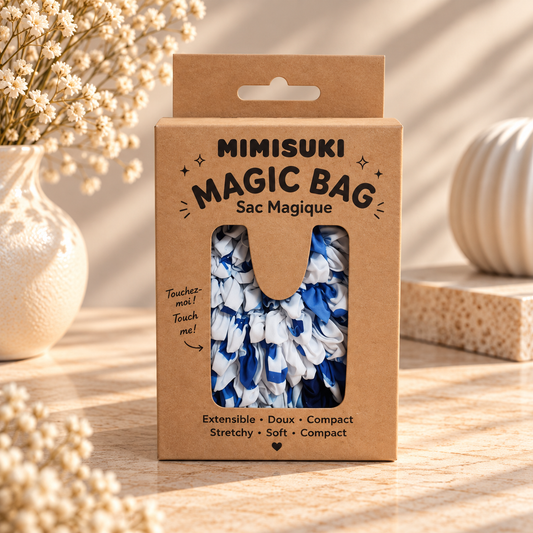 Magic bag Fleurs Bleues - Udvidelsesbare indkøbsposer