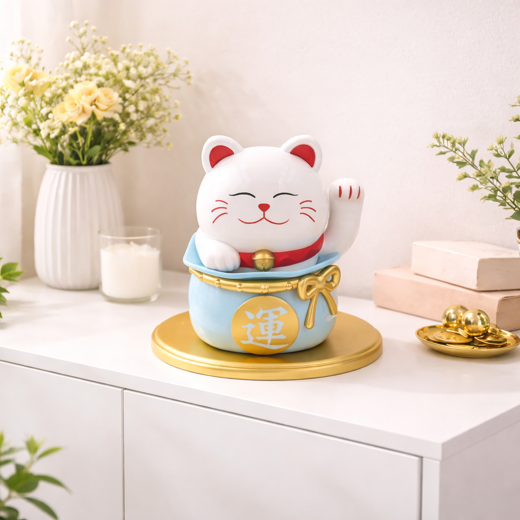 Lucky Cat Solaire - Grand modèle- Maneki Neko
