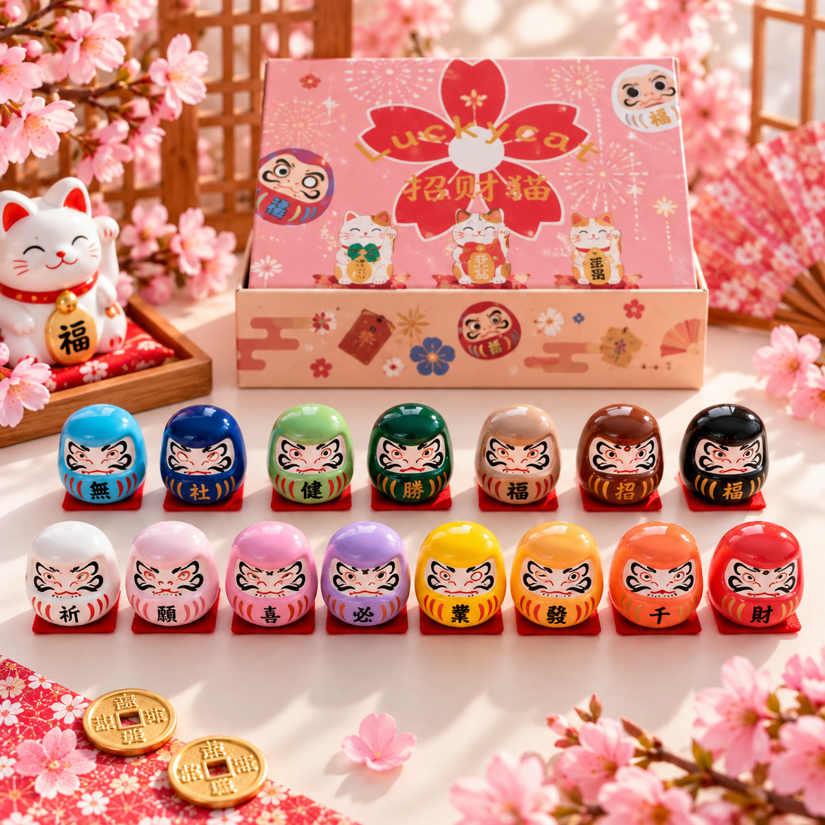 Darumas -figurines japonaises- porte- bonheur