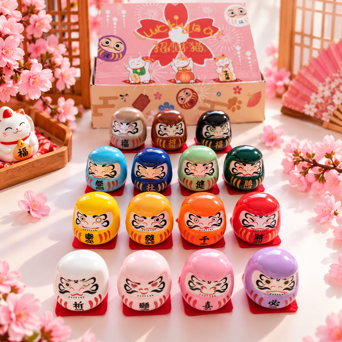 Darumas -figurines japonaises- porte- bonheur