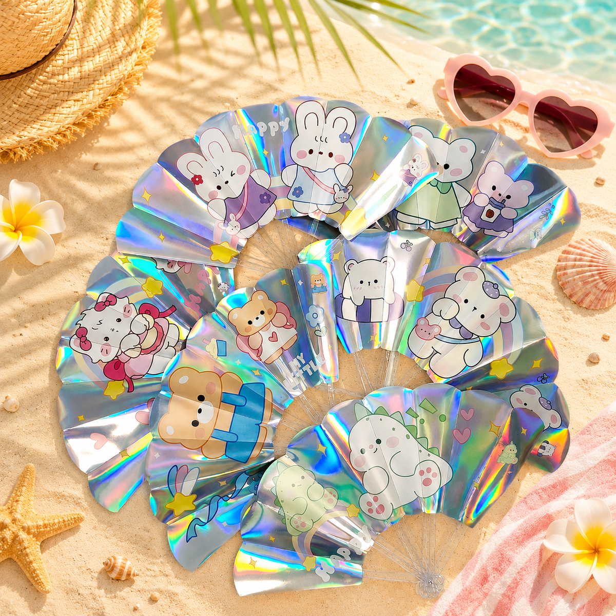 Eventails Kawai Holographique