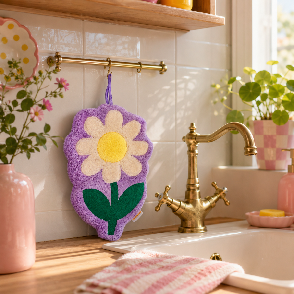 Koreansk Pop Daisy Flower-håndklæde - Happy Hands-håndklæde