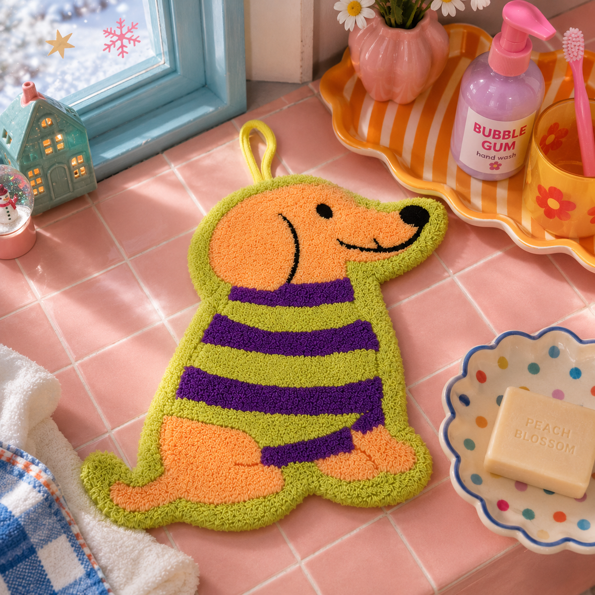 Toalha de mãos Coreana Dachshund - Toalha Happy Hands