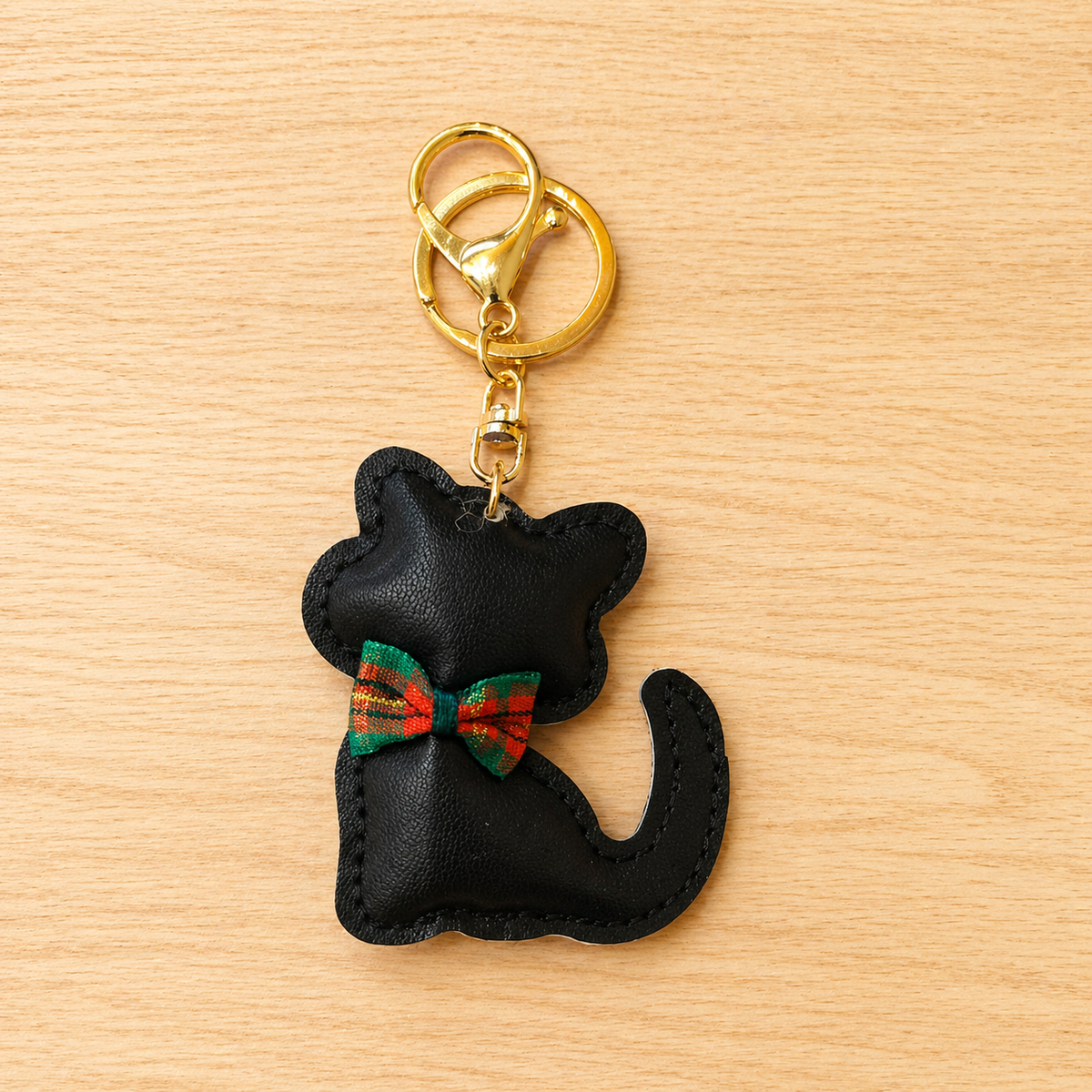 Porta-chaves Gato Elegante Preto e Rosa