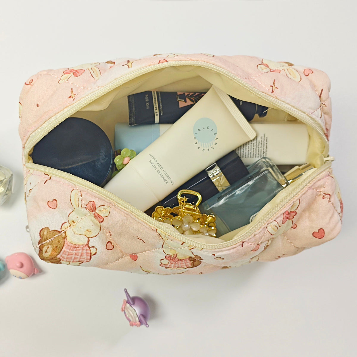 Kawaï-Kultur Hasenbär Kosmetiktasche mit Sternen