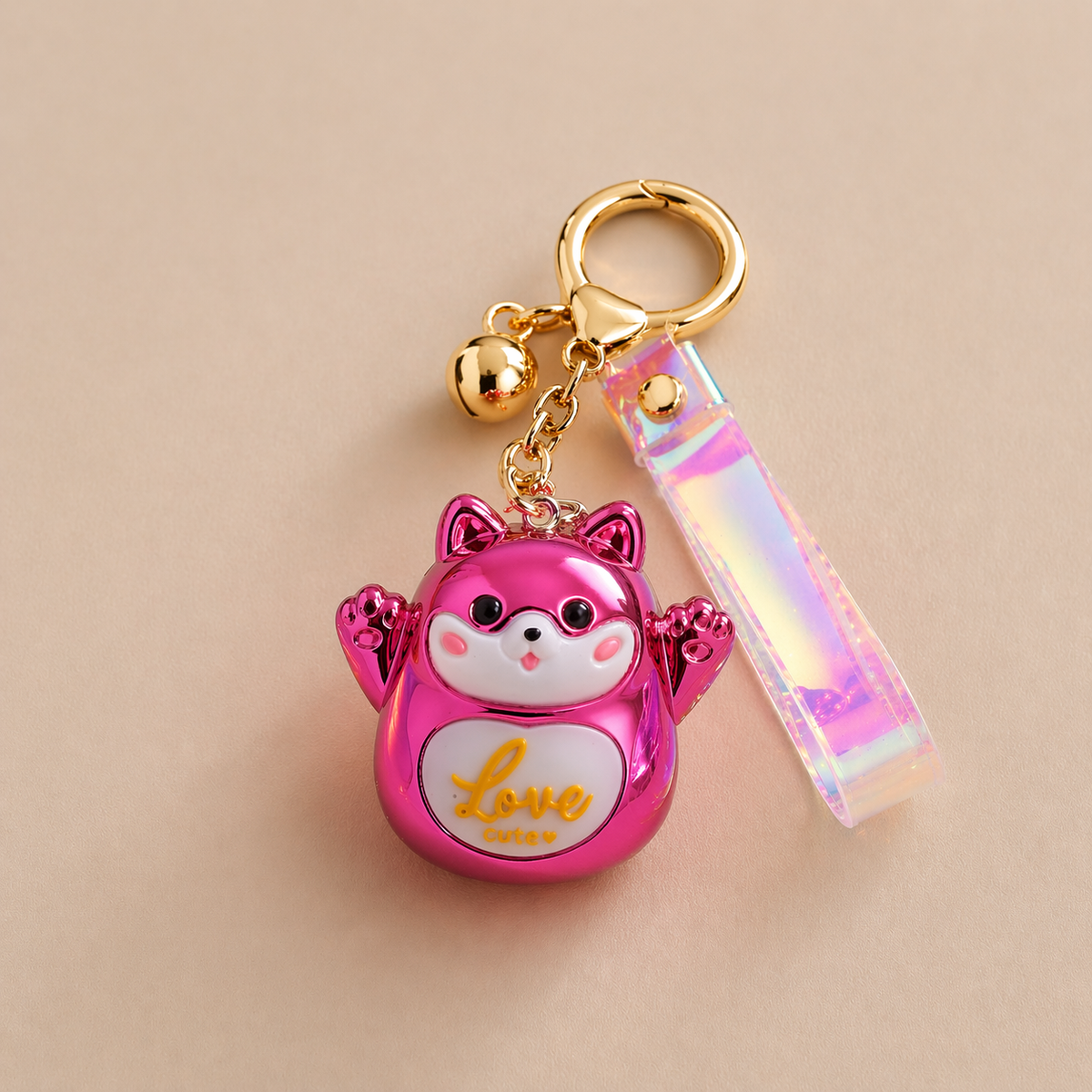 Porte-clés Lucky Cat Chrome