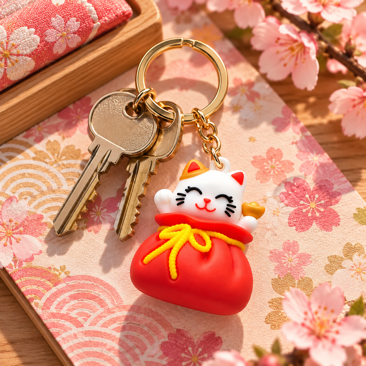 Porte-clés Lucky Cat Rouge - Japon