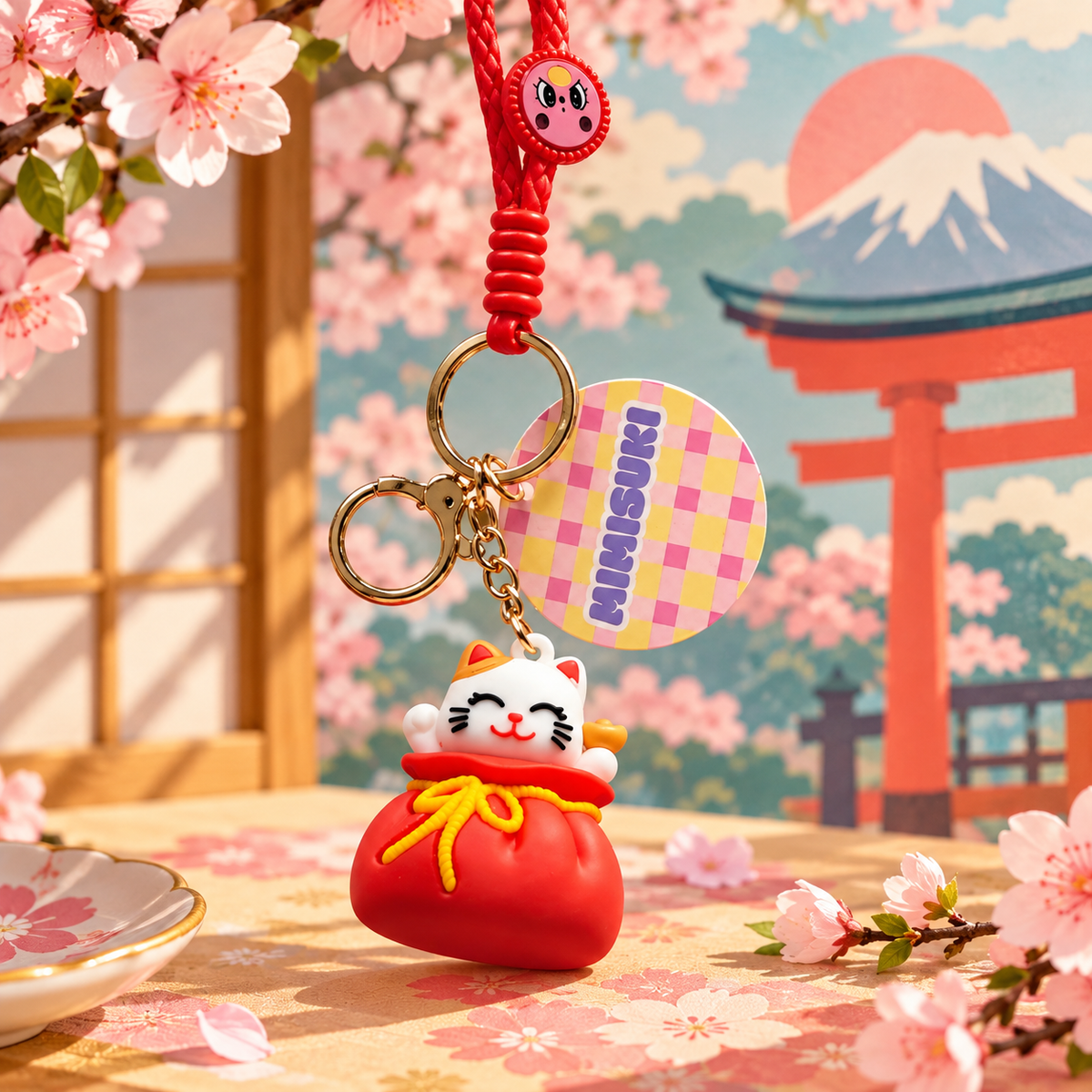 Porte-clés Lucky Cat Rouge - Japon