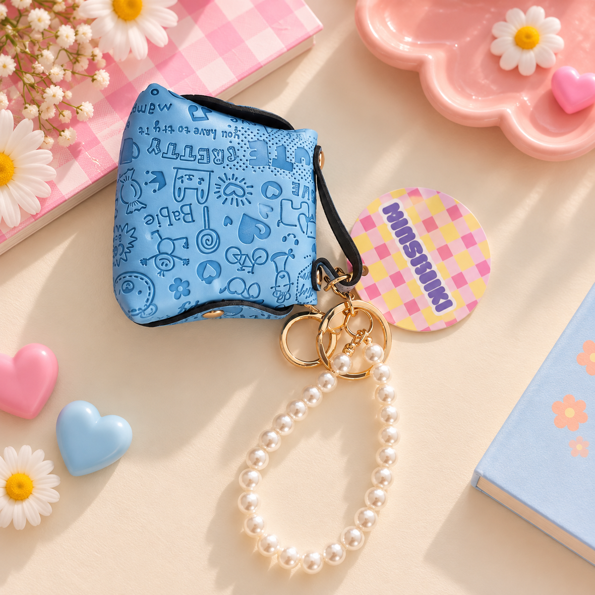 Porte-clés Mini sac à main - Bijoux de sac Doodle Pearls