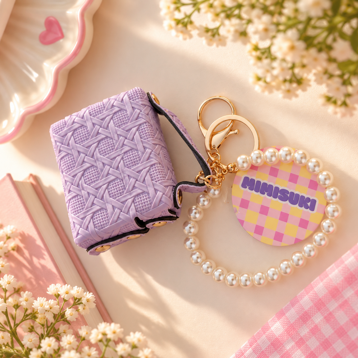 Porte-clés Mini sac à main Cerises - Bijoux de sac