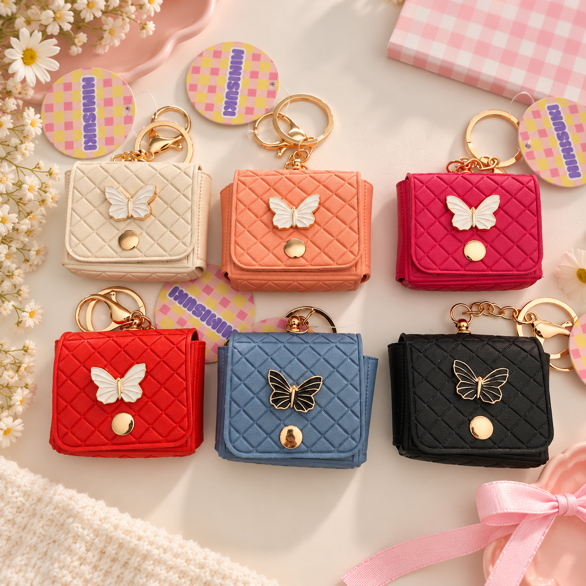 Porte-clés Mini sac à main - Bijoux de sac Papillon - French style