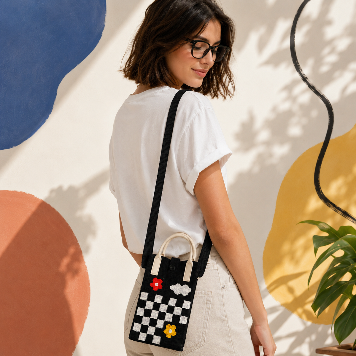 Pixie Bag Arty Flowers - Lille mobiltelefon-taske