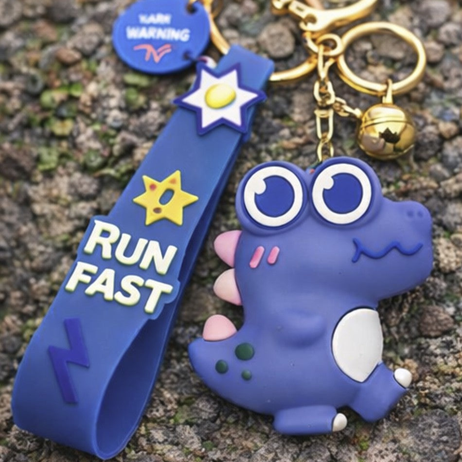 Porta-chaves crocodilo Run Fast com fita de pescoço
