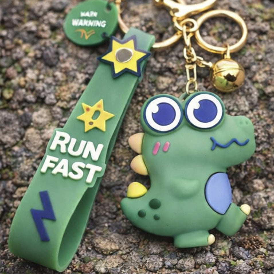 Porta-chaves crocodilo Run Fast com fita de pescoço