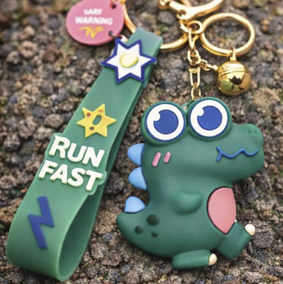 Porta-chaves crocodilo Run Fast com fita de pescoço