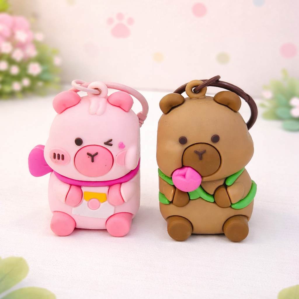 Porte-clés duo Capybaras Oursons aimantés – À partager