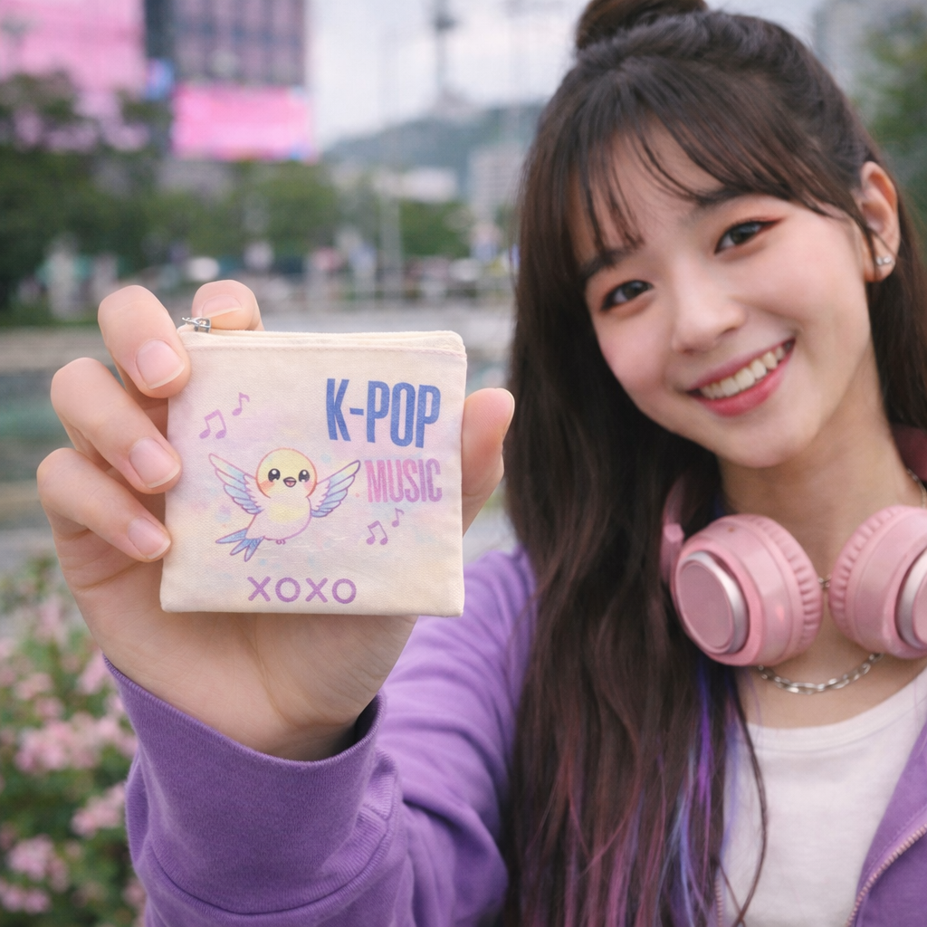 Pequena bolsa K-Pop Music Coreia - Porta-moedas