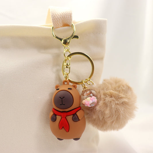 Nyckelring Capybara Pompon Kawaii