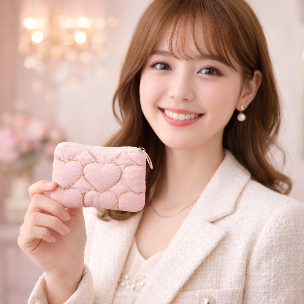 Kawaii Portemonnee Roze Hartjes