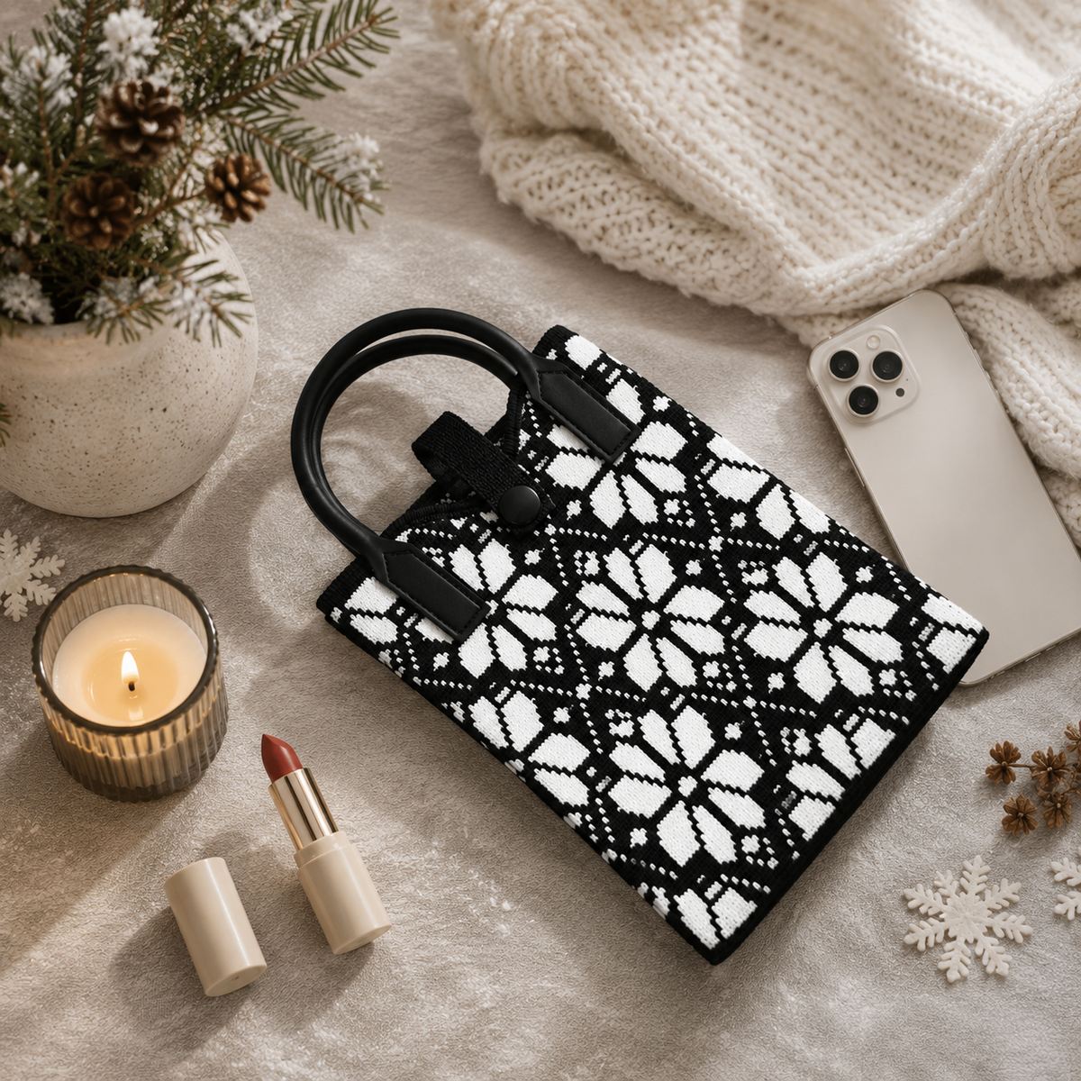 Pixie Tas Rosace Couture Herfst Winter - Kleine Koreaanse Smartphone-tas