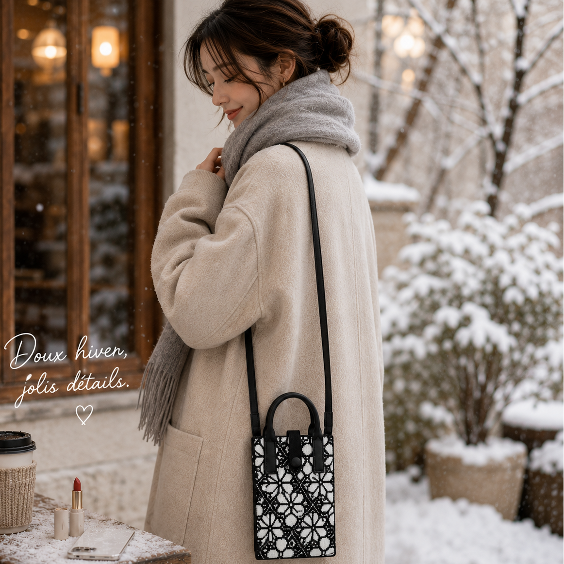 Pixie Tas Rosace Couture Herfst Winter - Kleine Koreaanse Smartphone-tas