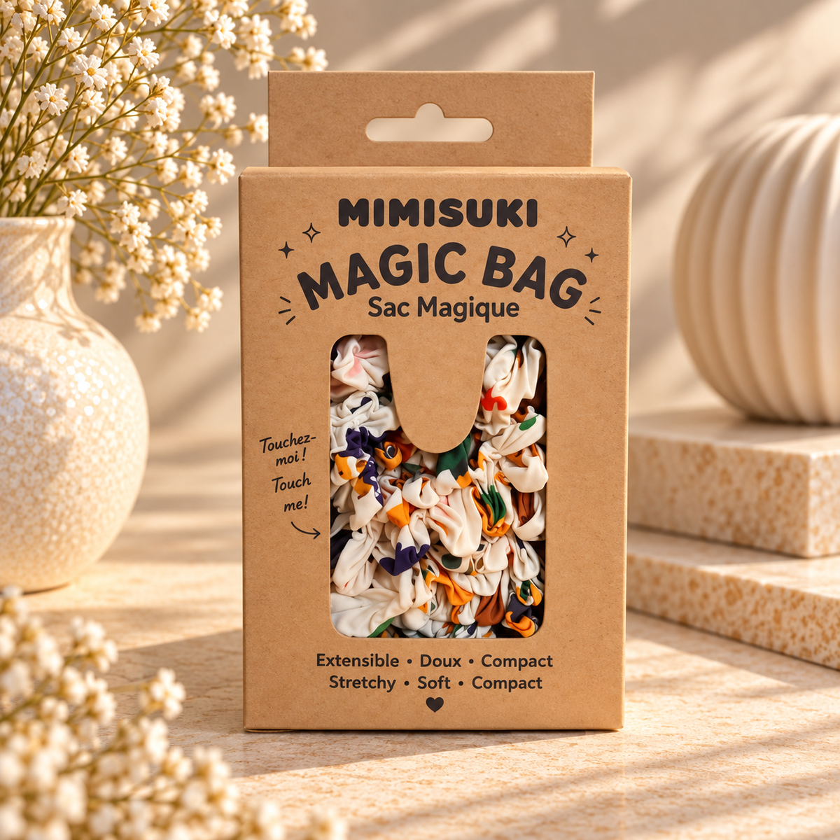 Magic bag fransk gravhund - Udvidelsesbare indkøbstasker