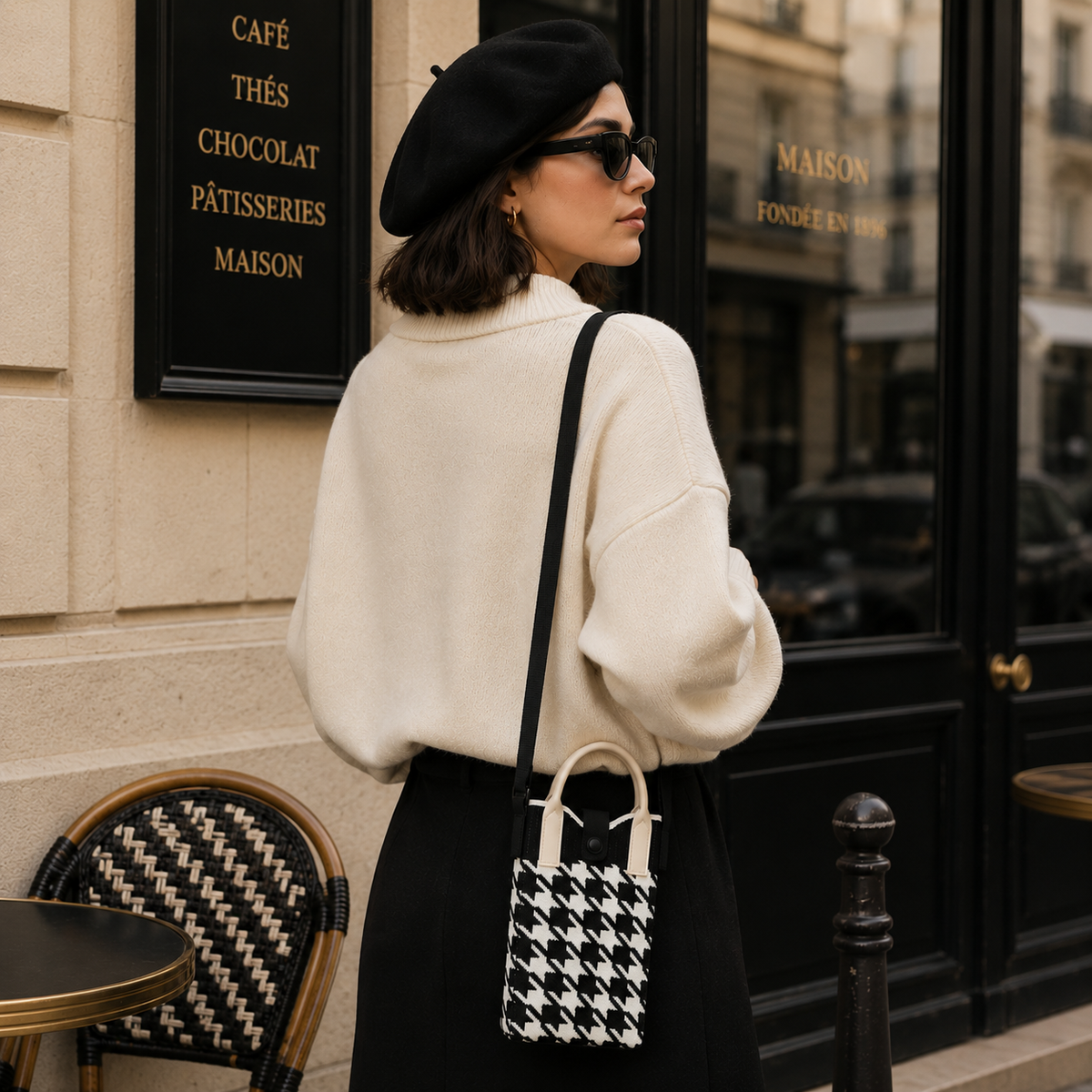 Bolso Pixie Chic Negro - Bolso pequeño para teléfono móvil