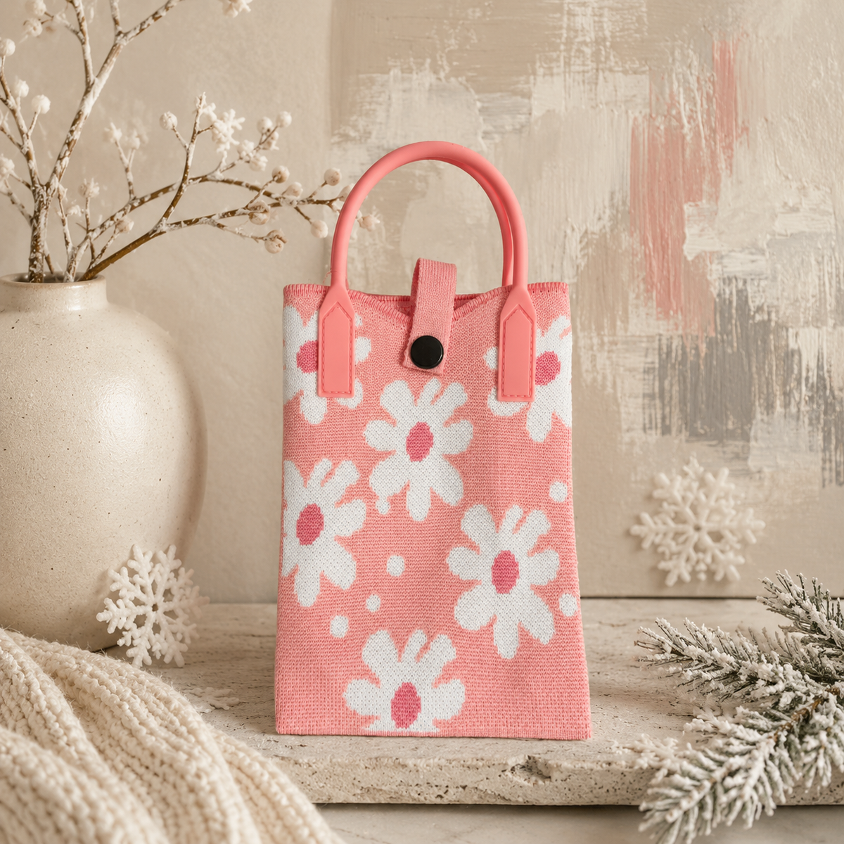 Pixie Bag Marguerite Rose - Petit sac Coréen Téléphone portable