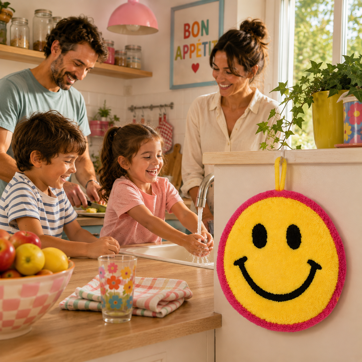 Koreanisches Smiley-Handtuch - Happy Hands Handtuch