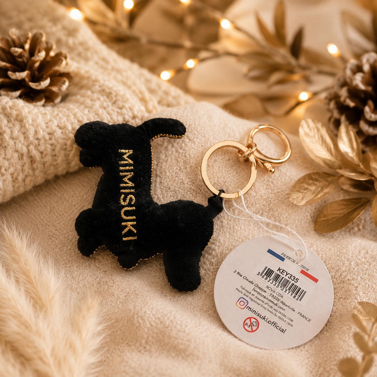 Väskberlock Tax - Nyckelring Höst julklapp - broderade pärlor